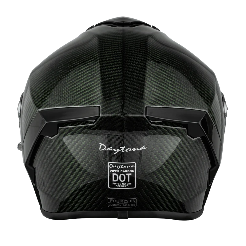 Daytona Viper Green Carbon Fiber Full Face Motorcycle Helmet