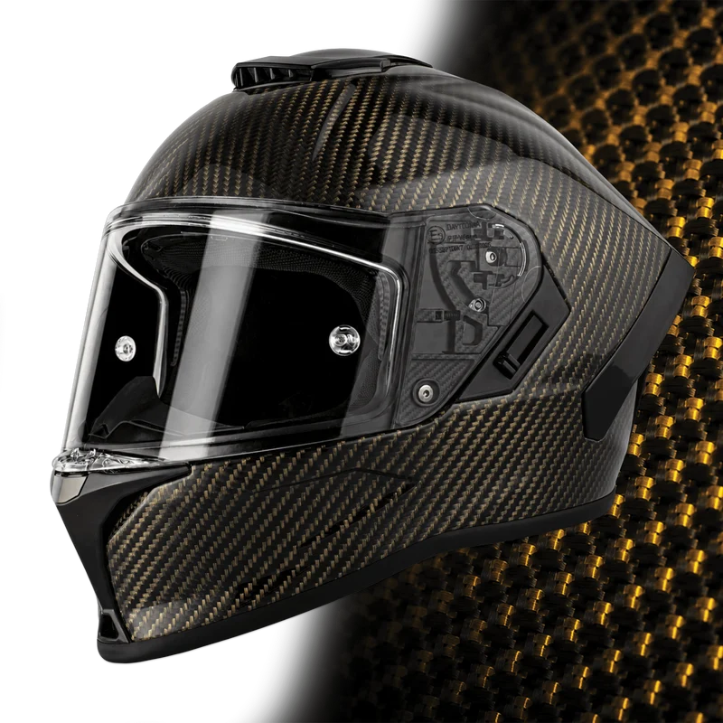 Daytona Viper Gold Carbon Fiber Full Face Motorcycle Helmet
