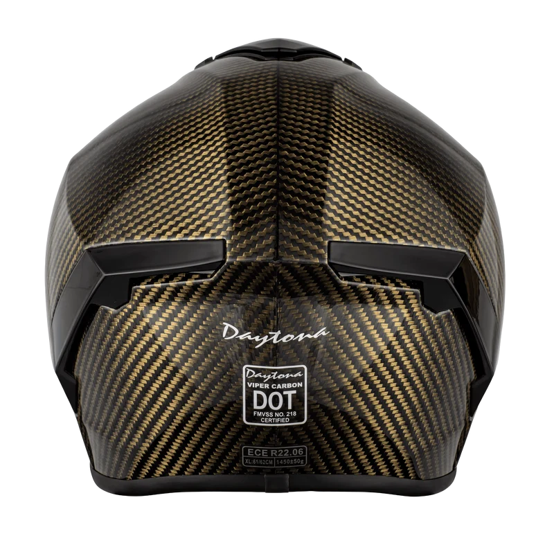 Daytona Viper Gold Carbon Fiber Full Face Motorcycle Helmet