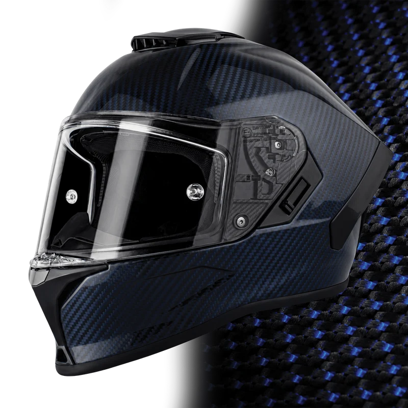 Daytona Viper Blue Carbon Fiber Full Face Motorcycle Helmet