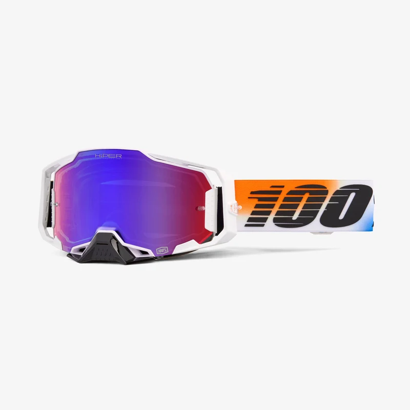 100% Armega Hiper United Mirror Red/Blue Lens Goggle