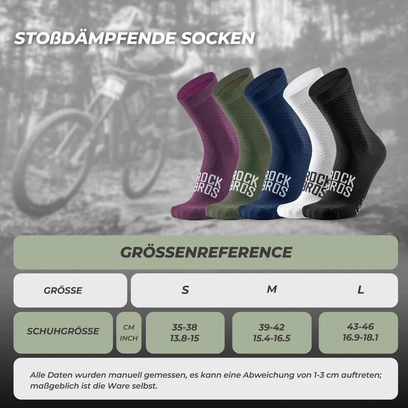 ROAD TO SKY Sportsocken Baumwolle Atmungsaktive Laufsocken für MTB & Rennrad