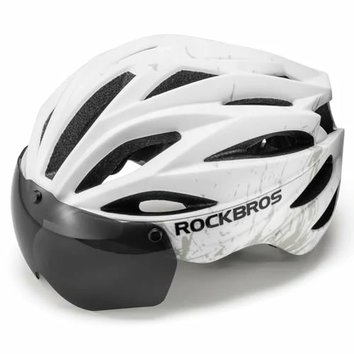 ROCKBROS Fahrradhelm Magnetischer Abnehmbarer MTB Helm mit Visier
