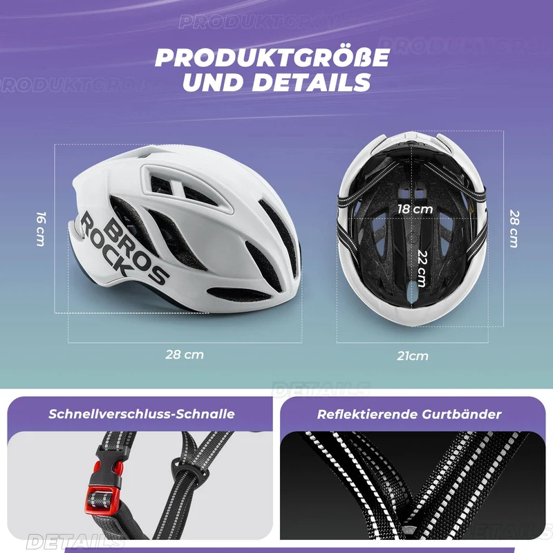 ROCKBROS Fahrradhelm 58-62cm Einstellbare Cityhelm Belüftung Unisex