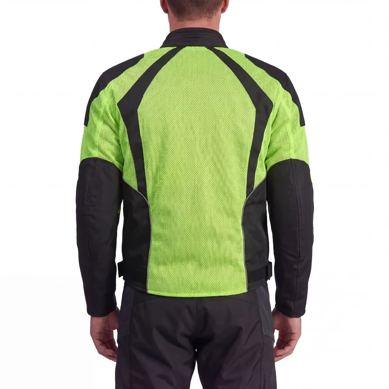 Men’s Black Mesh Motorcycle Jacket with CE Armor