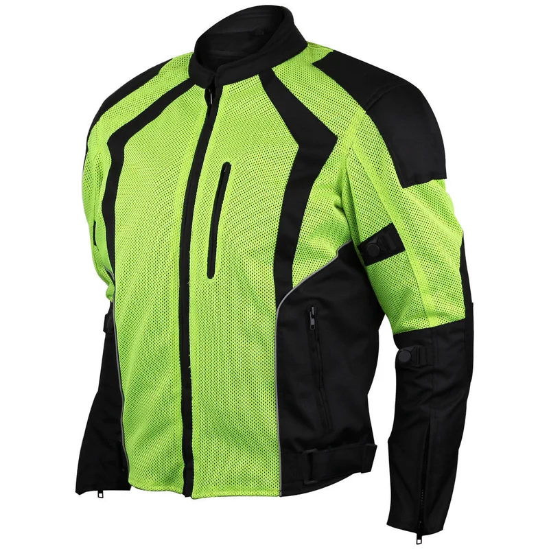 Men’s Black Mesh Motorcycle Jacket with CE Armor