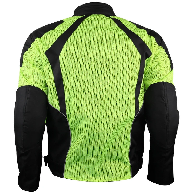 Men’s Black Mesh Motorcycle Jacket with CE Armor