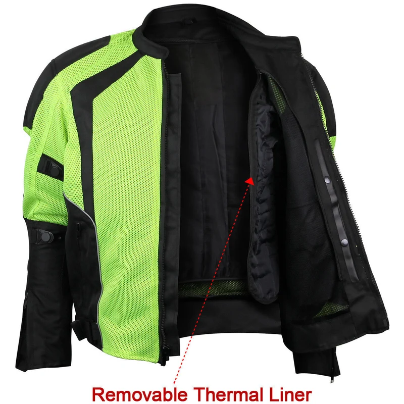 Men’s Black Mesh Motorcycle Jacket with CE Armor