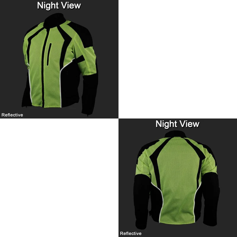 Men’s Black Mesh Motorcycle Jacket with CE Armor