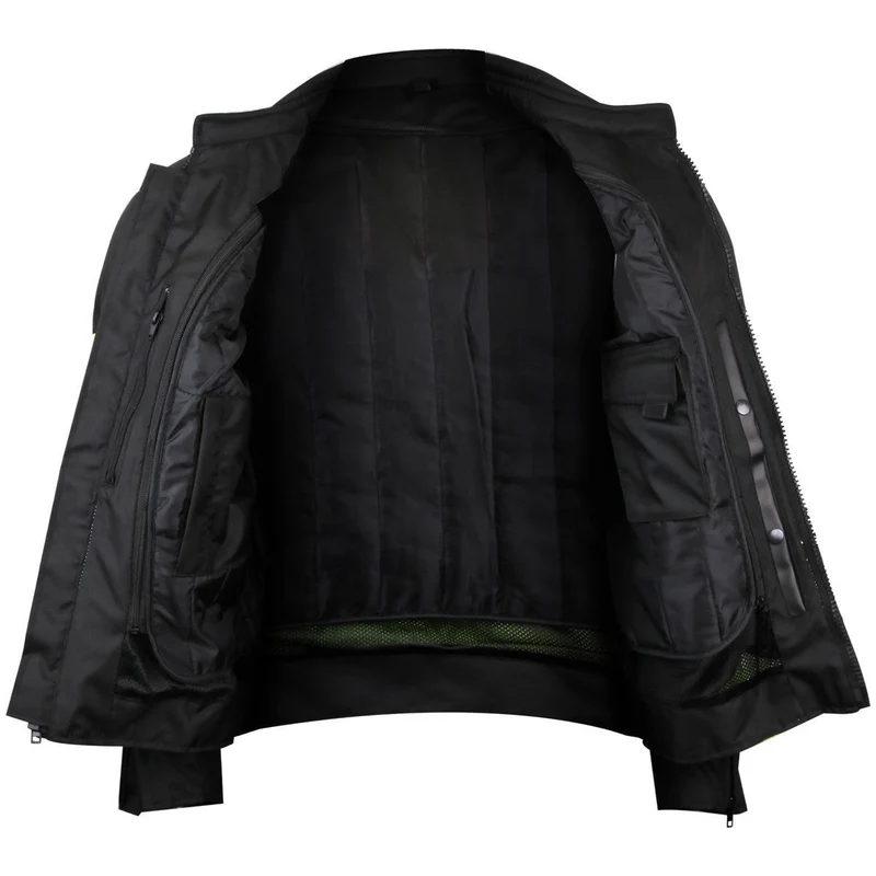 Men’s Black Mesh Motorcycle Jacket with CE Armor