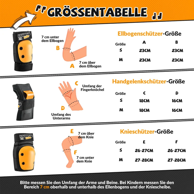 ROCKBROS Kinder Knieschoner 6-in-1 Komfort Schoner Set Protektoren Fahrrad Sport