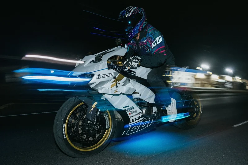 Icon Threshold Synthwave Lazer Cobra Modular Motorcycle Helmet