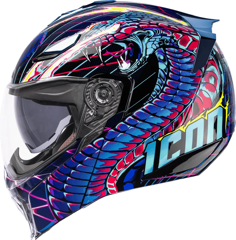 Icon Threshold Synthwave Lazer Cobra Modular Motorcycle Helmet