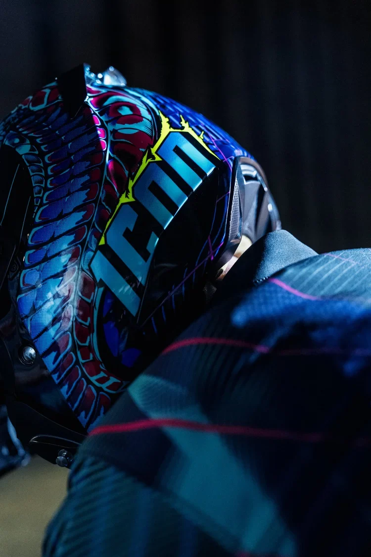 Icon Threshold Synthwave Lazer Cobra Modular Motorcycle Helmet