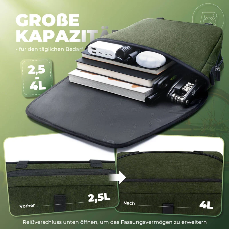 ROCKBROS Lenkertasche Fahrradtasche mit Schultergurt 4L Fronttasche
