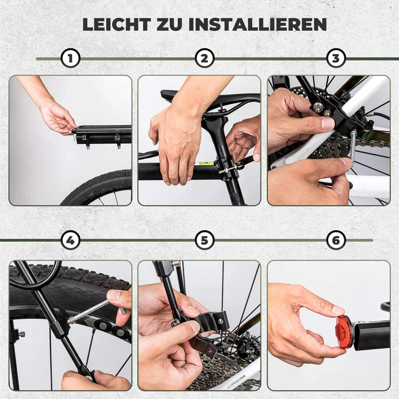 ROCKBROS Fahrrad Gepäckträger mit Reflektor und Schnellspanner 24-29 Zoll
