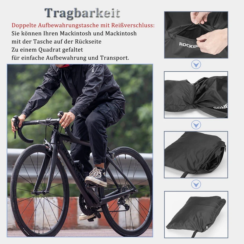 ROCKBROS Radsport Regenjacke Herren Wasserabweisend Leicht Fahrradjacke