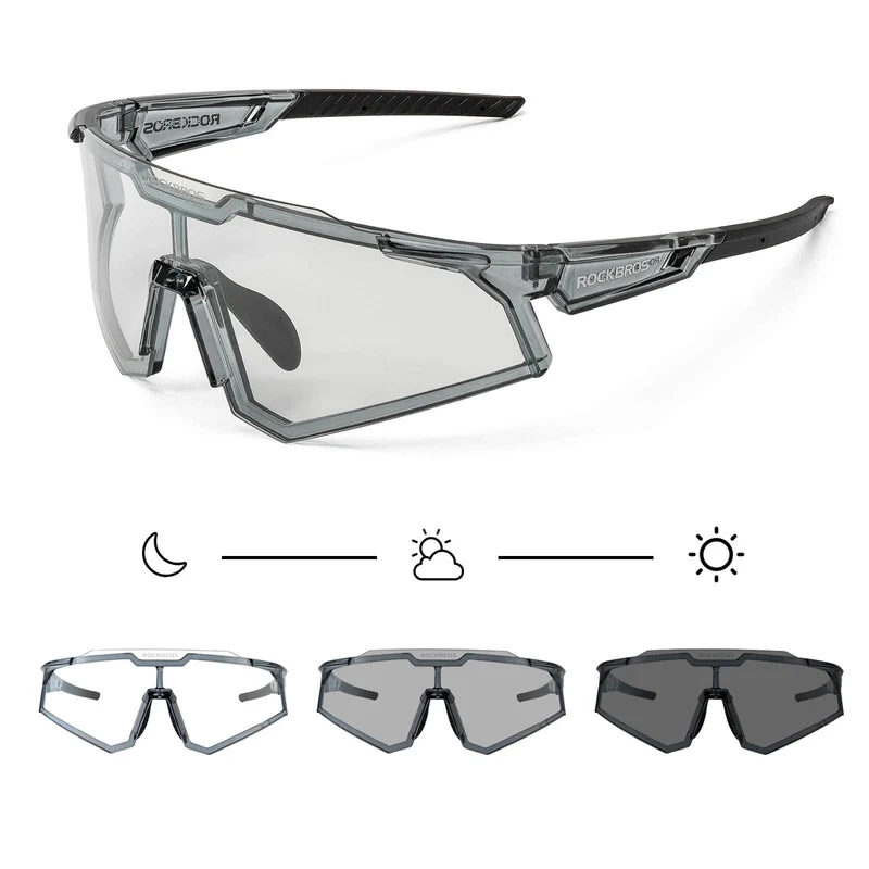 ROCKBROS Sonnenbrille Fahrradbrille Selbsttönend Outdoor UV400 Schutz