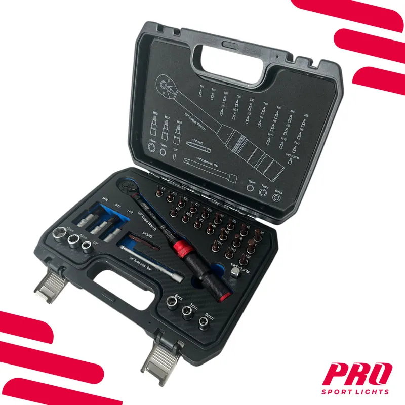 Pro Sport Lights Momentsleutel Fiets 2–24 Nm – 32-delige Set, 1/4″