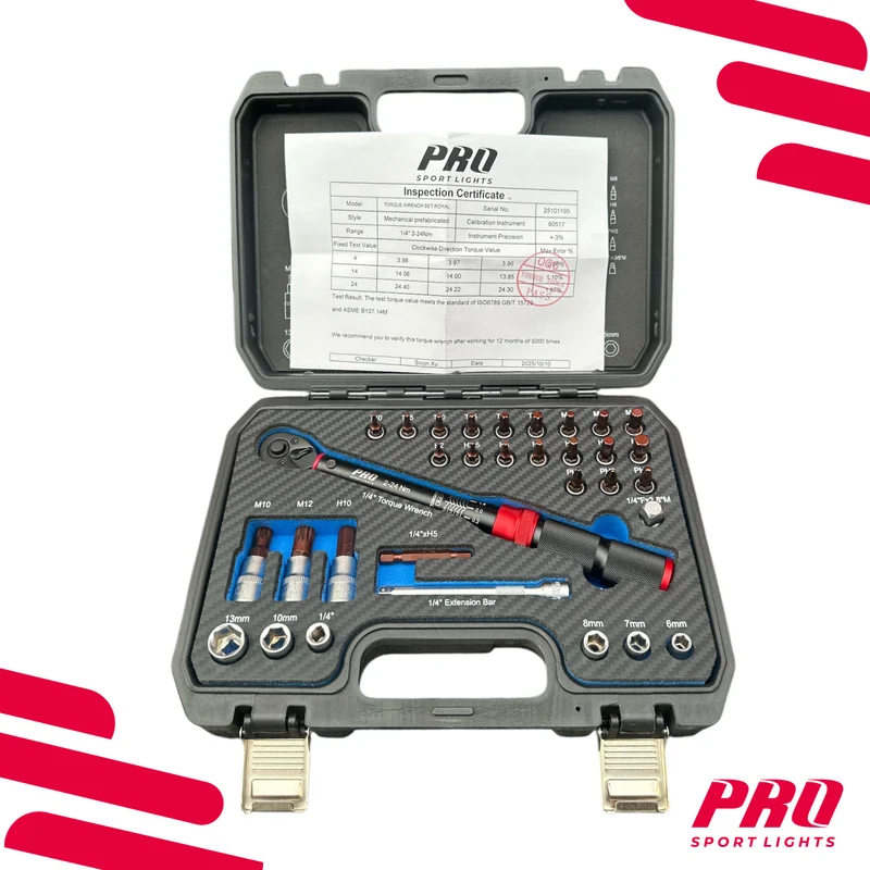 Pro Sport Lights Momentsleutel Fiets 2–24 Nm – 32-delige Set, 1/4″
