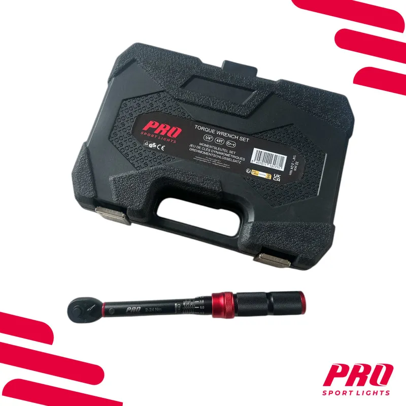 Pro Sport Lights Momentsleutel Fiets 2–24 Nm – 32-delige Set, 1/4″
