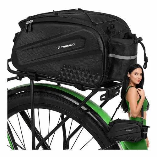 Fietstas Bagagedrager 10 Liter Waterdichte Trunkbag met Schouderriem Zwart