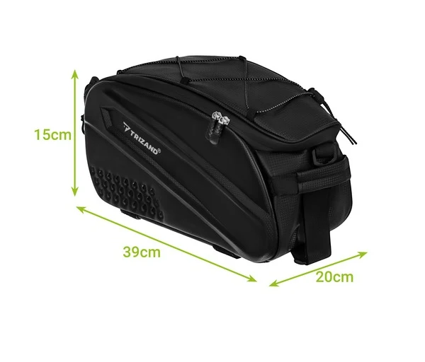 Fietstas Bagagedrager 10 Liter Waterdichte Trunkbag met Schouderriem Zwart