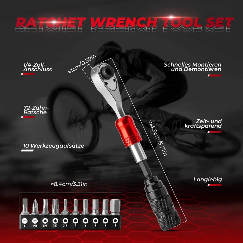 ROCKBROS Ratschenschlüssel Set 1/4 Zoll Mini Reparatur Werkzeug