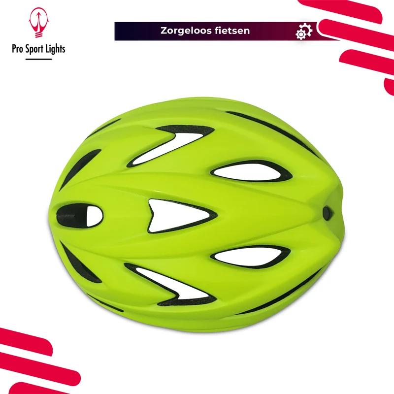 Fietshelm Pro Sport Lights Heren/Dames Flashy Geel/Groen