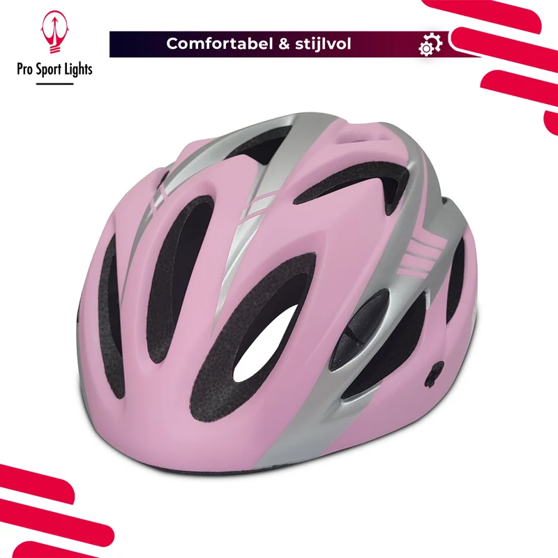 Fietshelm Dames - Mat Roze/grijs