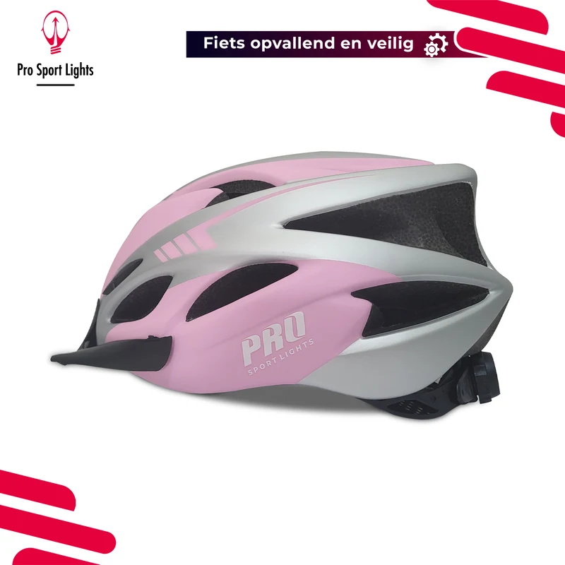 Fietshelm Dames - Mat Roze/grijs