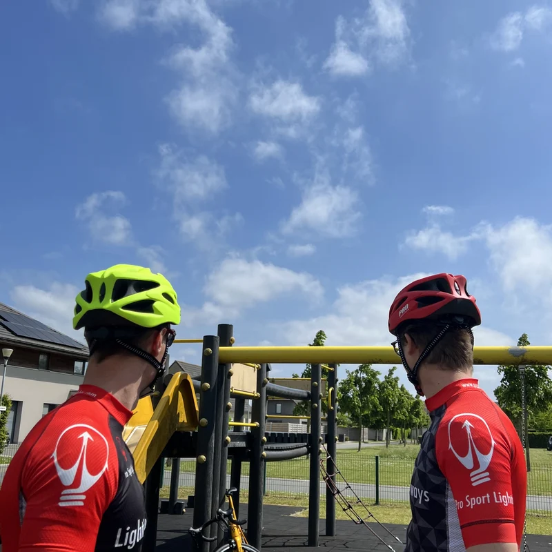 Pro Sport Lights Fietshelm Mat rood