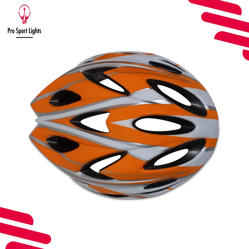 Fietshelm Pro Sport Lights Dames/Heren - Wit/Oranje Medium/Large
