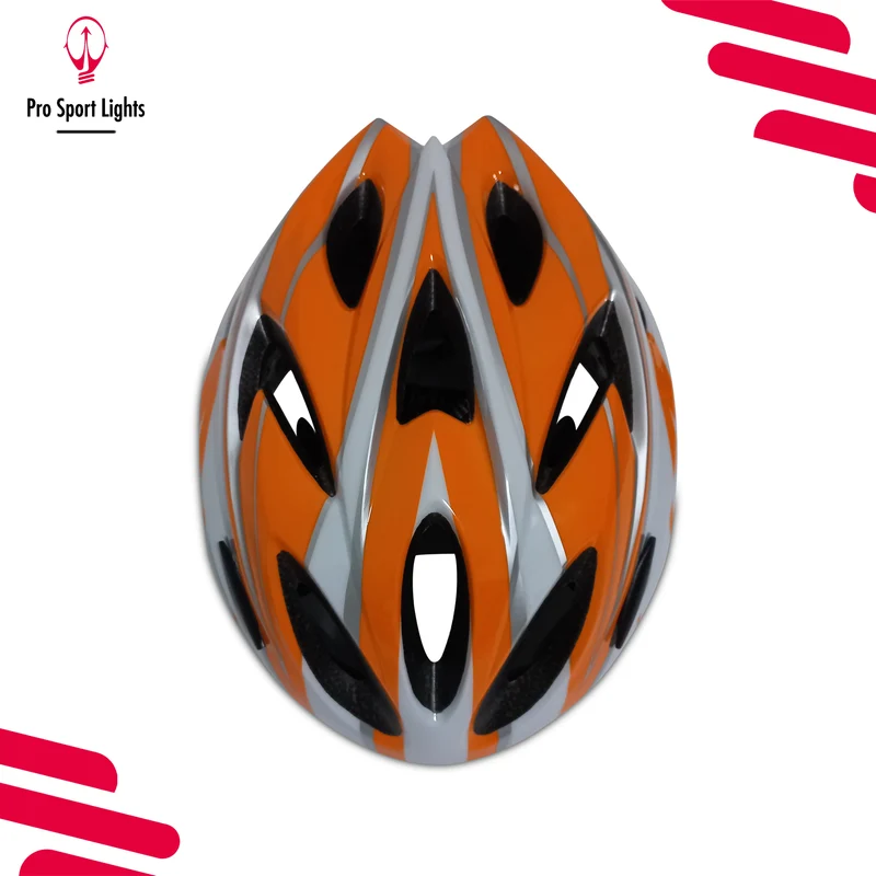Fietshelm Pro Sport Lights Dames/Heren - Wit/Oranje Medium/Large