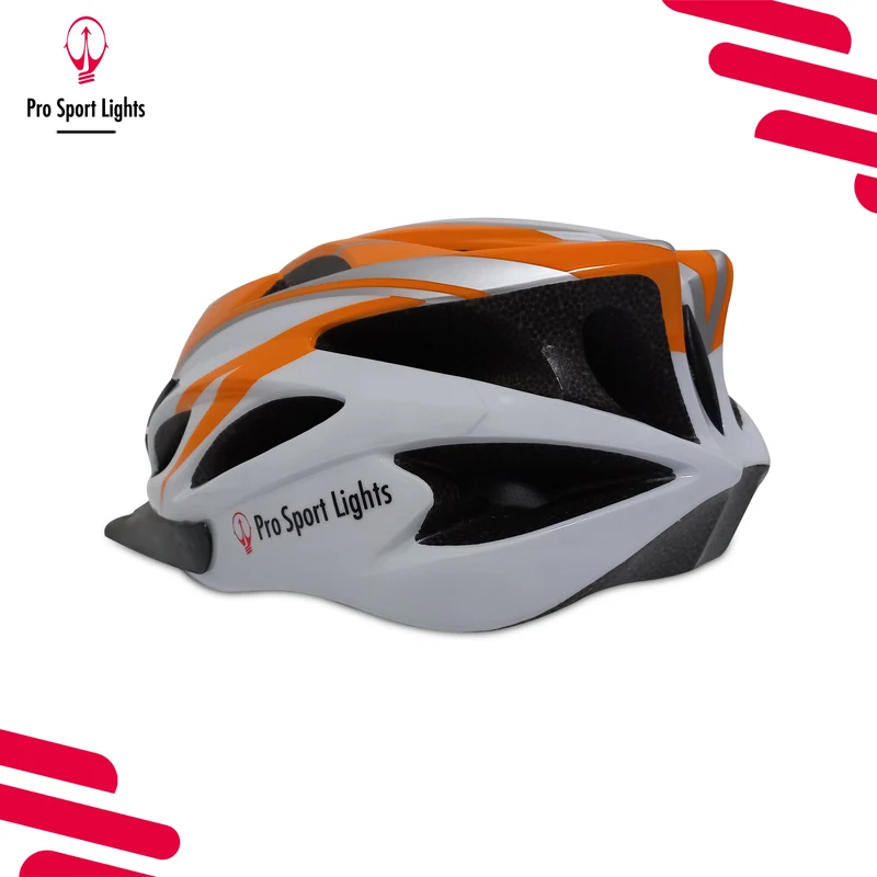 Fietshelm Pro Sport Lights Dames/Heren - Wit/Oranje Medium/Large
