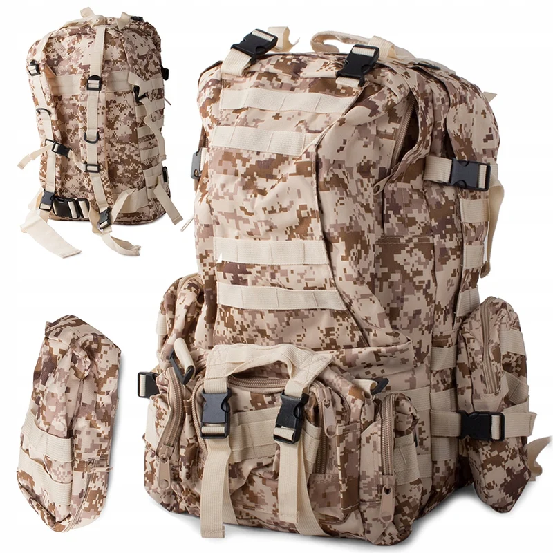 Tactische Survival camouflage rugzak 48,5 Liter Bruin