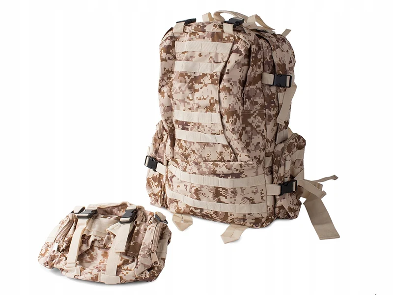Tactische Survival camouflage rugzak 48,5 Liter Bruin
