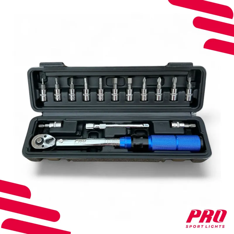 Pro Sport Lights Momentsleutel Fiets 2–24 Nm – 1/4″ RVS Set
