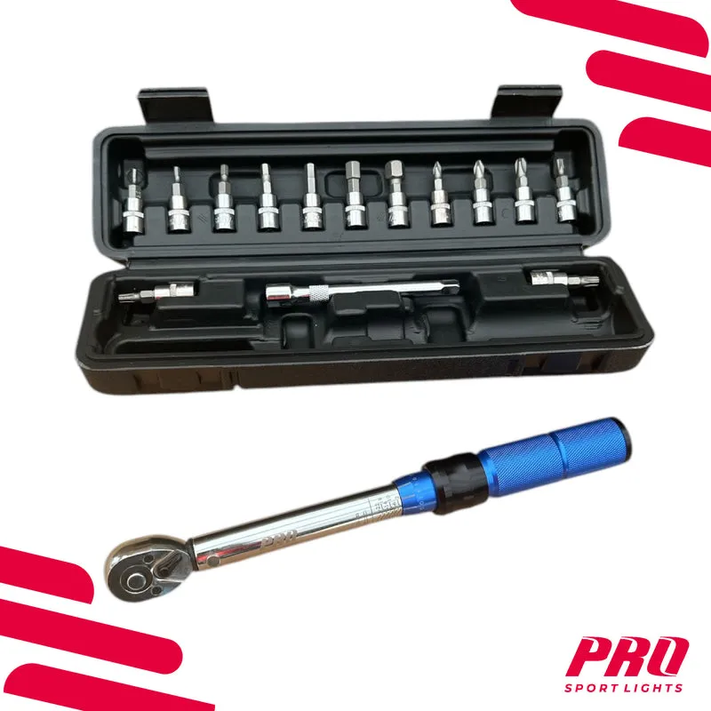 Pro Sport Lights Momentsleutel Fiets 2–24 Nm – 1/4″ RVS Set
