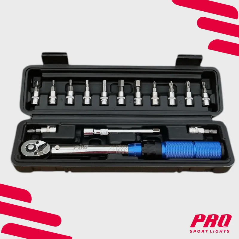 Pro Sport Lights Momentsleutel Fiets 2–24 Nm – 1/4″ RVS Set