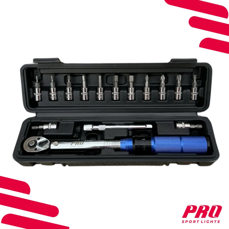 Pro Sport Lights Momentsleutel Fiets 2–24 Nm – 1/4″ RVS Set