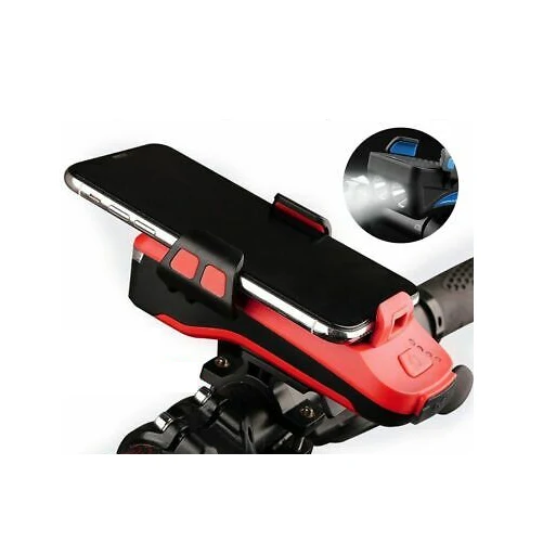 550Lumen - Telefoonhouder fiets met Powerbank - Fietslicht USB Oplaadbaar - met hoorn