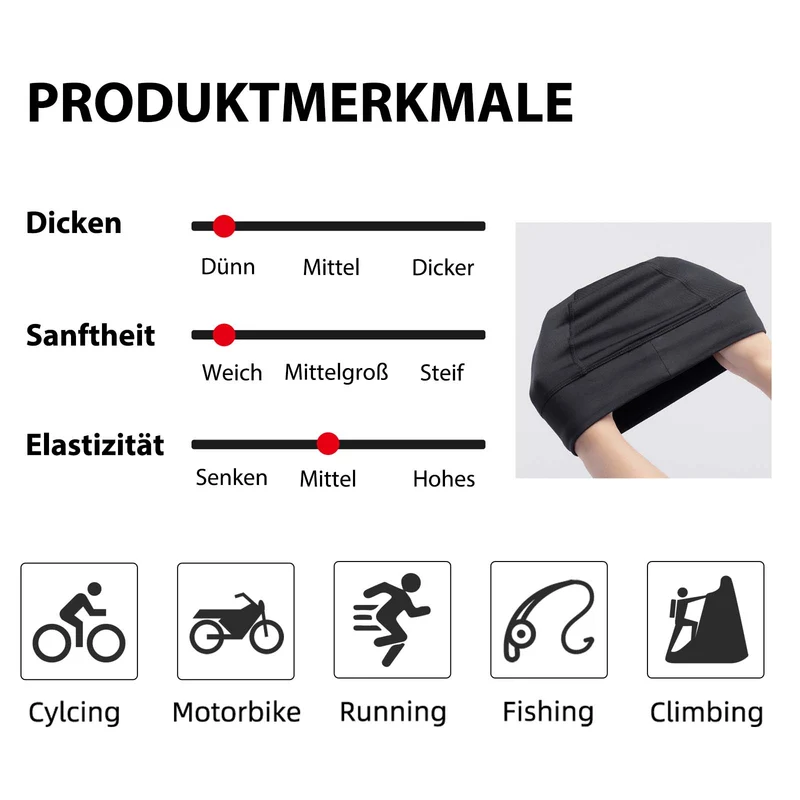 ROCKBROS Winter Fahrrad Mütze Helm Unterziehmütz Unisex