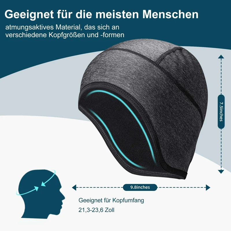 ROCKBROS Winter Fahrradmütze Helm Unterziehmütze mit reflektierendes Logo
