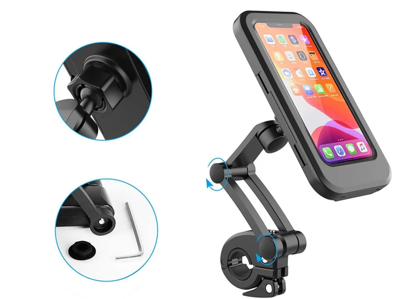 Telefoonhouder Fiets 360° Draaibaar Universeel Smartphone GSM Houder Stuur Zwart