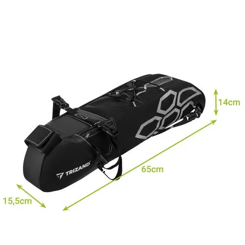 Fietstas Zadeltas 12 Liter Waterdicht Saddle Bag met Reflectie Zwart
