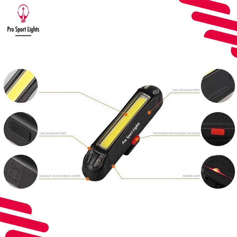 Fiets voorlicht - WIT USB oplaadbaar