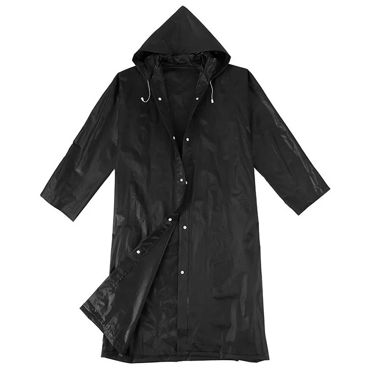 Regenjas Dames Heren Waterdichte Regenponcho Zwart Met Capuchon One Size