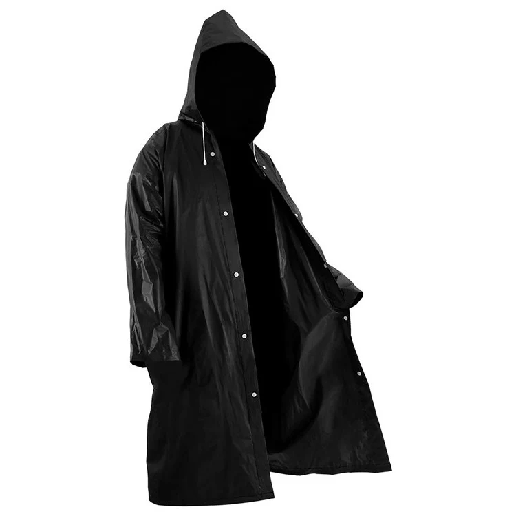Regenjas Dames Heren Waterdichte Regenponcho Zwart Met Capuchon One Size