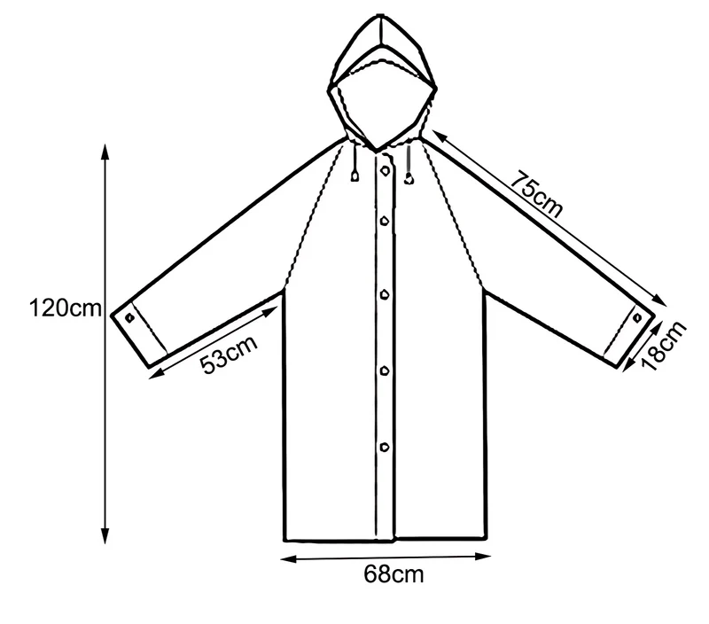 Regenjas Dames Heren Waterdichte Regenponcho Zwart Met Capuchon One Size
